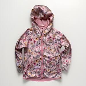 Therm Kids Girls Hooded Jacket Pink Floral Size 6 Spring Fall Cute Girly Coat